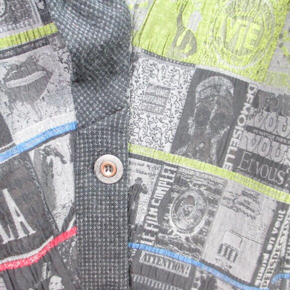 Aventures Des Toiles Multicolor Art Print Cotton Blend Cardigan Sweater Women 40 - Picture 3 of 5